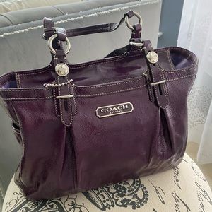 Authentic purple Coach leather satchel
